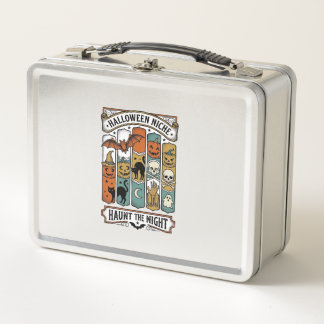Retro Halloween Shirt with Vintage Spooky Stripe A Metal Lunch Box