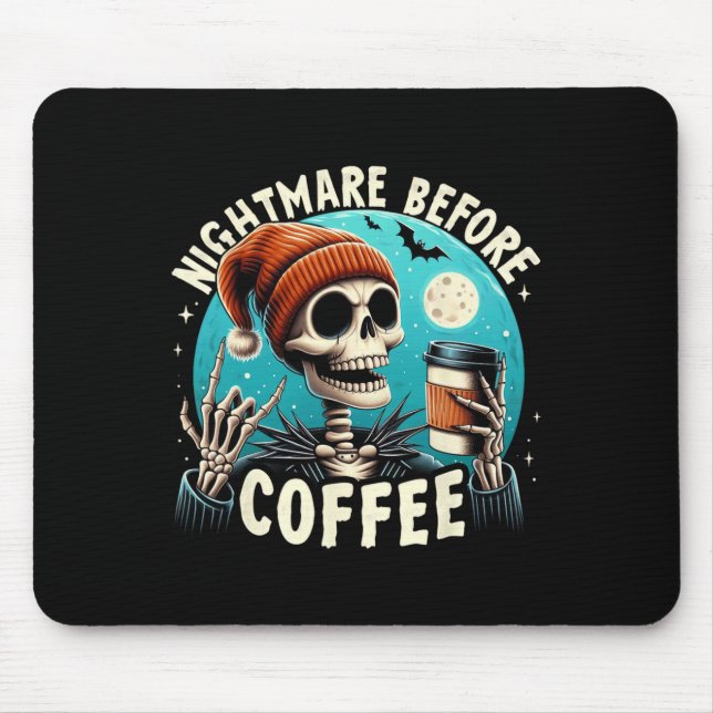 Retro Halloween Skeleton Coffee Mug Scary Night Be Mouse Pad (Front)