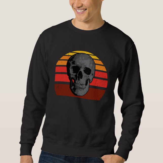 Retro Halloween skull cool horror motif monster vi Sweatshirt (Front)