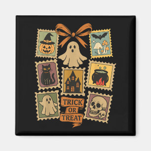 Retro Halloween Stamp Icons Funny Halloween Stamp  Magnet