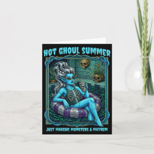 Retro Halloween Tail Beach Summerween Card