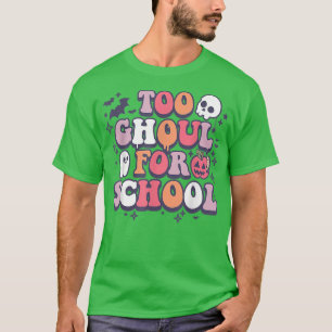Retro Halloween Teacher Ghouls Groovy School Trick T-Shirt