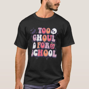 Retro Halloween Teacher Ghouls Groovy School Trick T-Shirt