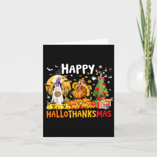 Retro Halloween Thanksgiving Christmas Happy Hallo Card