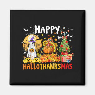Retro Halloween Thanksgiving Christmas Happy Hallo Magnet