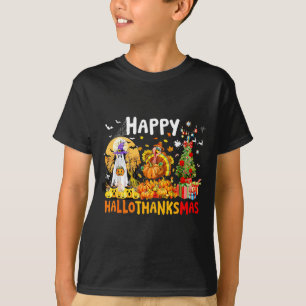 Retro Halloween Thanksgiving Christmas Happy Hallo T-Shirt
