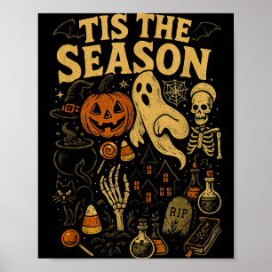 Retro Halloween Tis' The Season  Poster