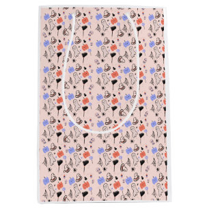 Retro Halloween Vintage Themed Doodles Medium Gift Bag