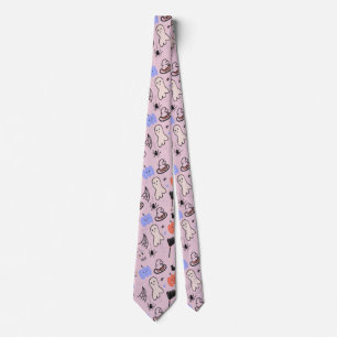 Retro Halloween Vintage Themed Doodles Tie