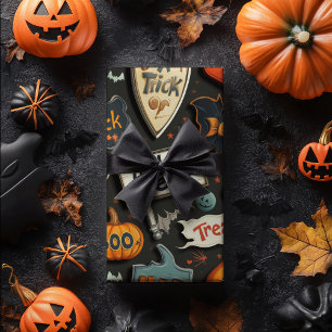 Retro Halloween Wrapping Paper