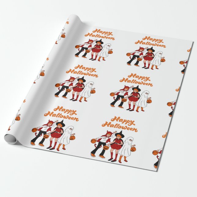 Retro halloween  wrapping paper (Unrolled)