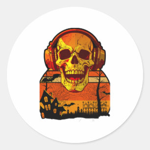 Retro Hallowen Skull Sticker