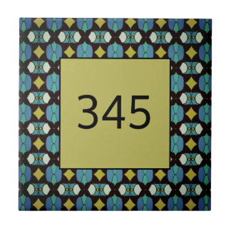 Retro Halo house number Customise  Ceramic Tile