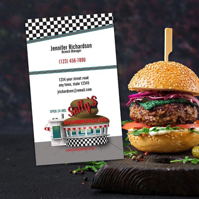 Retro Hamburger Stand Business Card (Creator Uploaded)
