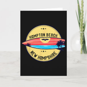 Retro Hampton Beach New Hampshire Beach Surfing Me Card