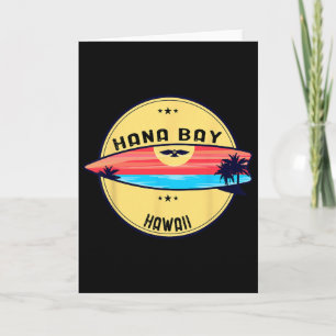 Retro Hana Y Hawaii Beach Surfing  Card