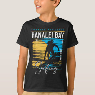 Retro Hanalei Y Kauai North Shore Surfing Surf Haw T-Shirt