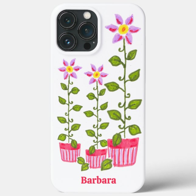 Retro Hand-Drawn 1960s Girly Whimsical Floral Case-Mate iPhone Case (Back)