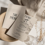 Retro Hand Drawn Champagne Glasses Quirky Wedding Menu<br><div class="desc">A colourful retro funky modern black and white wedding dinner menu. Which features chic template design of creamy milky background and black hand written typography. With Hand drawn two champagne glasses  . A Perfect and matching with the whole suite.</div>