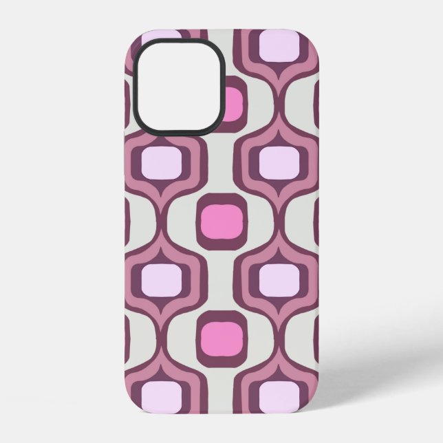 Retro Hand Drawn Geometric Square Pattern Minimal  iPhone Case (Back)