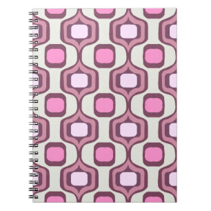 Retro Hand Drawn Geometric Square Pattern Minimal Notebook