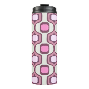 Retro Hand Drawn Geometric Square Pattern Minimal Thermal Tumbler