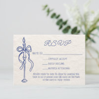 Retro Hand Drawn Navy Blue Wedding Website QR Code