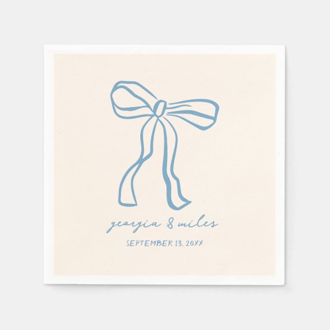 Retro Hand Drawn Wedding Napkins (Front)