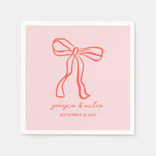 Retro Hand Drawn Wedding Napkins