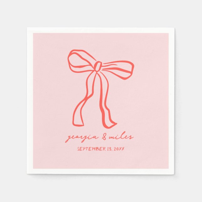 Retro Hand Drawn Wedding Napkins (Front)