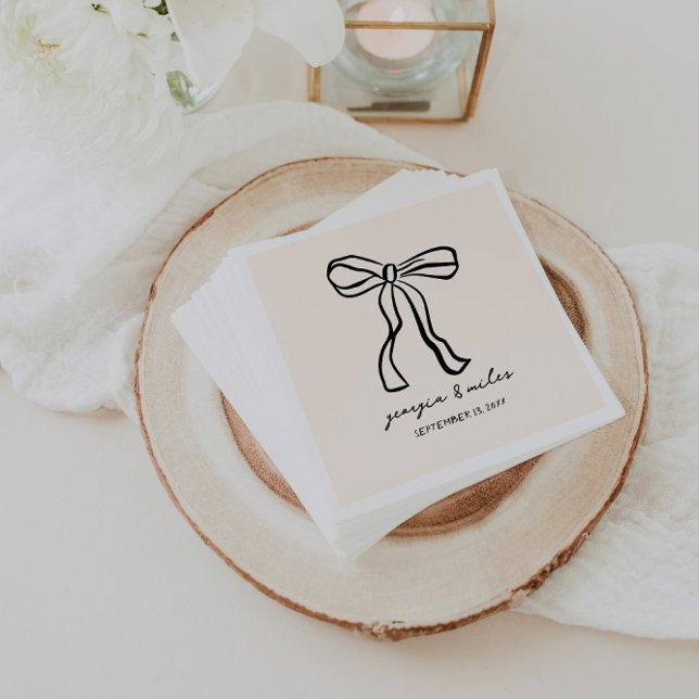 Retro Hand Drawn Wedding Napkins (Creator Uploaded)