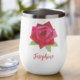 Retro Hand-Illustrated Red Rose Unique Custom