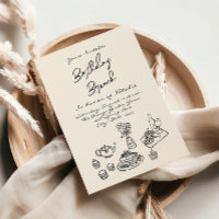 Retro Hand Written Drawn Quirky Brunch Birthday