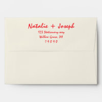 Retro Hand-Written Red Bright Fun Modern Wedding 