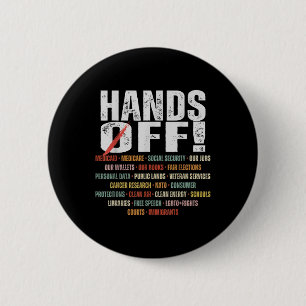 Retro Hands Off Protest Public Lands Medicare Patr 6 Cm Round Badge