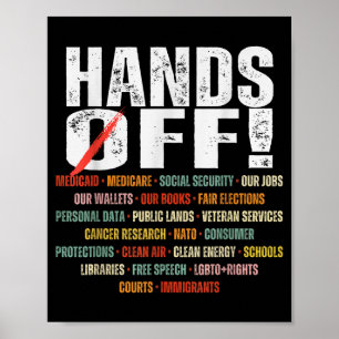 Retro Hands Off Protest Public Lands Medicare Patr Poster