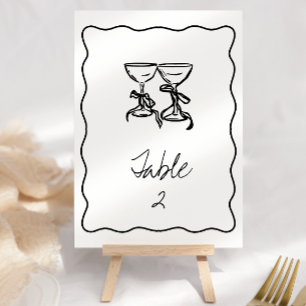 Retro Handwritten Wedding Table Number