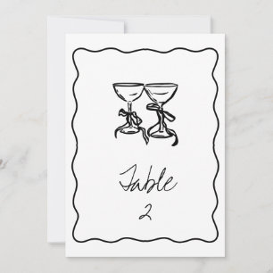 Retro Handwritten Wedding Table Number