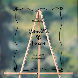 Retro Handwritten Whimisical Wedding Acrylic Sign