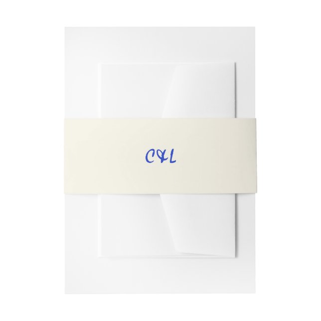 Retro Handwritten Whimsical Blue Invitation Belly Band (Front Example)