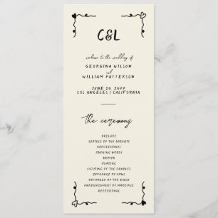 Retro Handwritten Whimsical Flat Program Programme