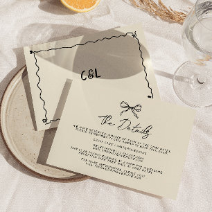 Retro Handwritten Whimsical Hand Written Wedding RSVP Card