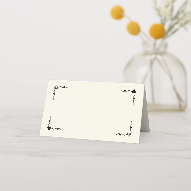 Retro Handwritten Whimsical  Place Card (Front)