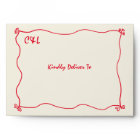Retro Handwritten Whimsical Red Envelope