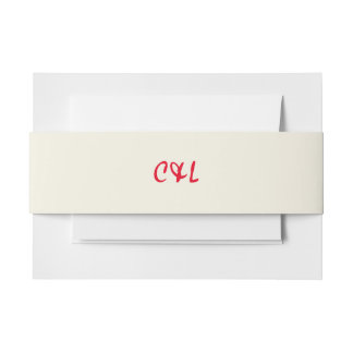 Retro Handwritten Whimsical Red Invitation Belly Band
