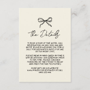 Retro Handwritten Whimsical Wedding Detail Enclosure Card