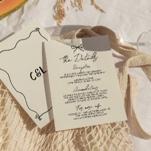 Retro Handwritten Whimsical Wedding Detail  Enclosure Card
