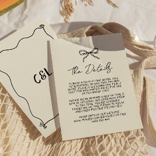 Retro Handwritten Whimsical Wedding Detail  Enclosure Card