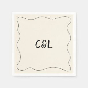 Retro Handwritten Whimsical Wedding Napkin