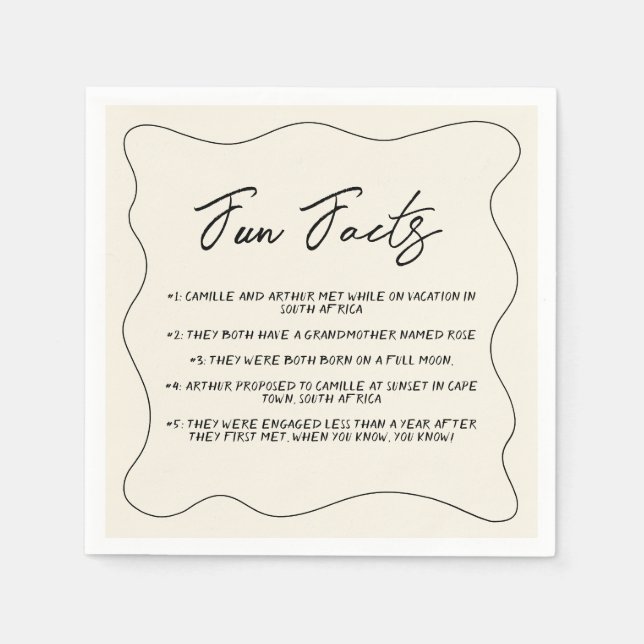 Retro Handwritten Whimsical Wedding Napkin (Front)